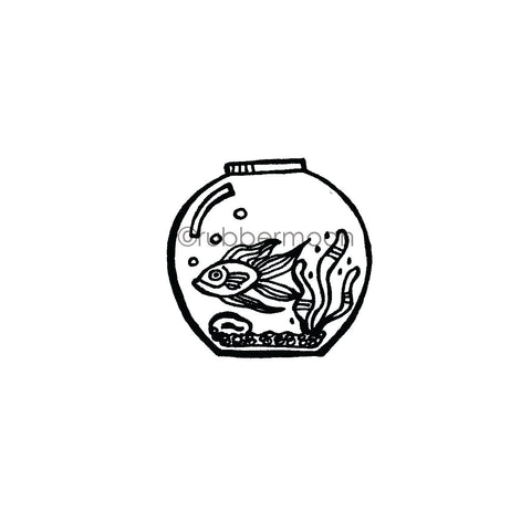 Kim Geiser | KG7467F - Life in a Fishbowl - Rubber Art Stamp