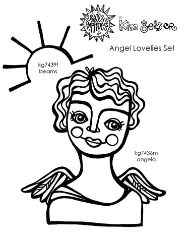 Kim Geiser | KGAL02 - Angel Lovelies Set - Rubber Art Stamps