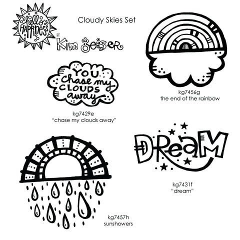 Kim Geiser | KGCS04 - Cloudy Skies Set - Rubber Art Stamps