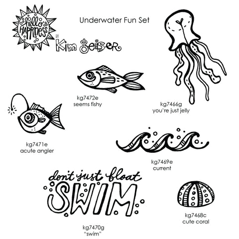 Kim Geiser | KGUF06 - Underwater Fun Set - Rubber Art Stamps