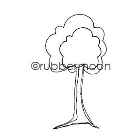 Kae Pea | KP5489E - Tiny Town Tree - Rubber Art Stamp