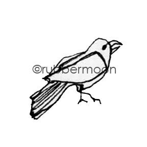 Kae Pea | KP5509AA - Tiny Crow - Rubber Art Stamp