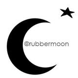 Kae Pea | KP5589G - Celestial Crescent Moon w/ Star End Mount - Rubber Art Stamp