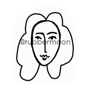 Kae Pea | KP5596D - Em Girl - Rubber Art Stamp