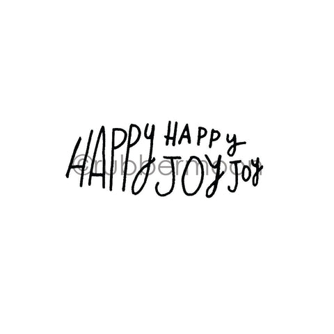 Kae Pea | KP7273F - "Happy, Joy" - Rubber Art Stamp