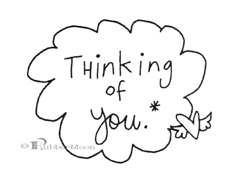 Kae Pea | KP7856F - Thinking of you - Rubber Art Stamp
