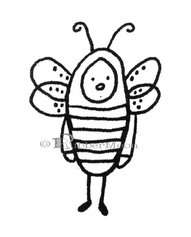 Kae Pea | KP7874F - Lil' Bee - Rubber Art Stamp