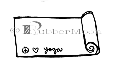 Kae Pea | KP7887G - Peace, Love, and Yoga Mat Rubber Art Stamp