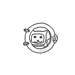 Mary Engelbreit | ME7680B - Space Kitty - Rubber Art Stamp