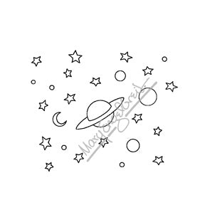 Mary Engelbreit | ME7695G - Mary's Starry Background - Rubber Art Stamp