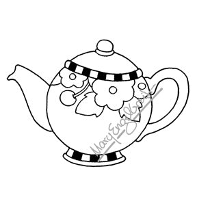 Mary Engelbreit | ME7698I - Mary's Teapot (Large) - Rubber Art Stamp