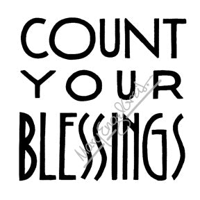 Mary Engelbreit | ME7701H - "Count Your Blessings" - Rubber Art Stamp