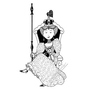 Mary Engelbreit | ME7730L - Powerful Queen - Rubber Art Stamp