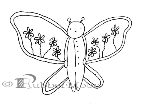 Marylinn Kelly | MK7870H - Butterfly Child - Rubber Art Stamp