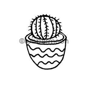 Maxi Moon | MM7090D - Cutesy Cactus - Rubber Art Stamp
