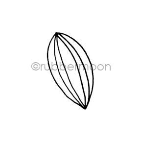 Maxi Moon | MM7173B - Stripey Leaf - Rubber Art Stamp