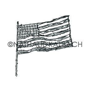 Nathalie Kalbach | NK5585F - U.S. Flag - Rubber Art Stamp