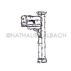 Nathalie Kalbach | NK7058D -  Mail Box - Rubber Art Stamp