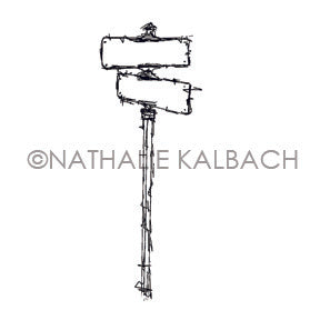 Nathalie Kalbach | NK7059F - Street Sign - Rubber Art Stamp
