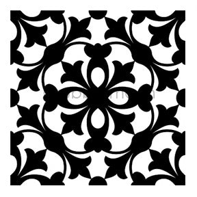 Nathalie Kalbach | NK7380I - Versailles Positive Floral Tile - Rubber Art Stamp