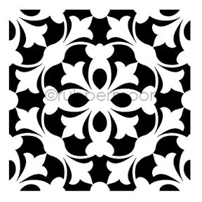 Nathalie Kalbach | NK7381I - Versailles Negative Floral Tile - Rubber Art Stamp
