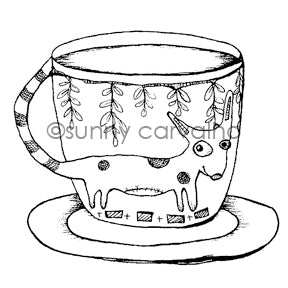 Sunny Carvalho | SC7041G - Pup Cup - Rubber Art Stamp