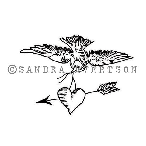 Sandra Evertson | SE6006F - Dove Amor - Rubber Art Stamp