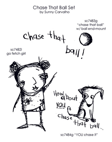 Sunny Carvalho | SCCTB03 - Chase That Ball Set - Rubber Art Stamps