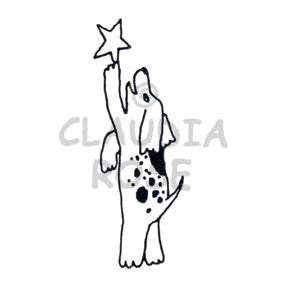 Star Dog Rubber Art Stamp
