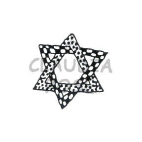 Fun Jewish Star Rubber Art Stamp