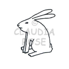 Sitting Rabbit Rubber Art Stamp