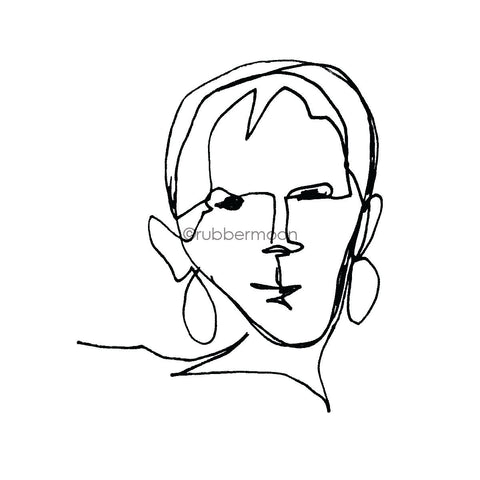 Elizabeth St. Hilaire | ES7627I - Sketchy Geraldine - Rubber Art Stamp
