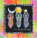 Kae Pea | KP5071D - Goddess - Rubber Art Stamp