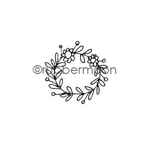 Jone Hallmark | JH7559A - Teeny Wreath - Rubber Art Stamp