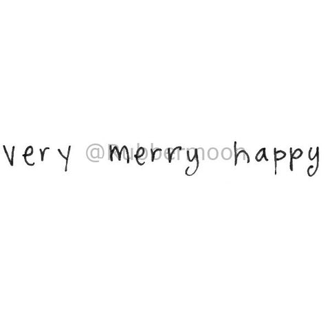Kae Pea | KP5118C - "Very Merry Happy" - Rubber Art Stamp