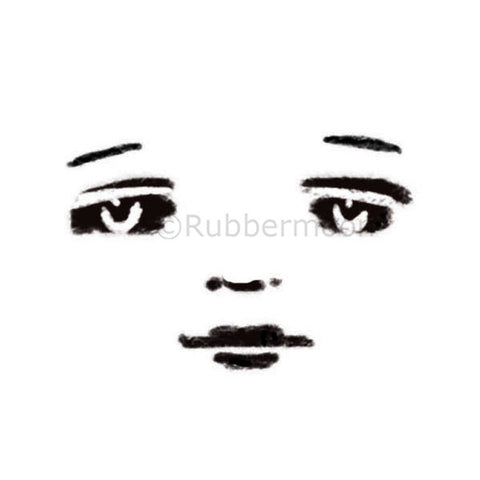 Kae Pea | KP5340F - Moon Face - Rubber Art Stamp