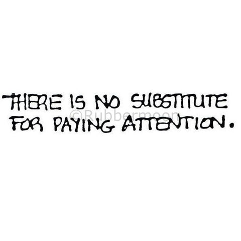"there is no substitute for paying attention" 