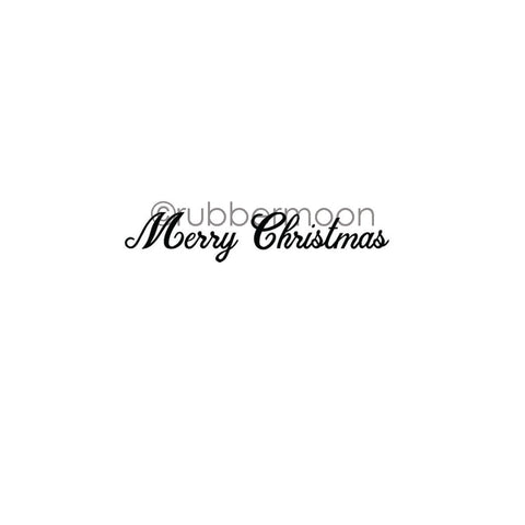 Maxi Moon | MM7337E - "Merry Christmas" Script - Rubber Art Stamp