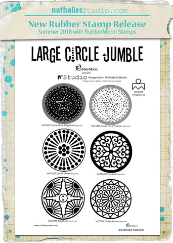 Nathalie Kalbach | NKLCJ7 - Large Circle Jumble Set - Rubber Art Stamps